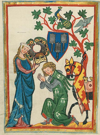 Cod. Pal. germ. 848, Große Heidelberger Liederhandschrift (Codex Manesse), Zürich, c.1300-c.1340, fol. 82v.