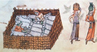 From the Luttrell Psalter. London, British Library, MS Add. 42130, fol. 163v. 