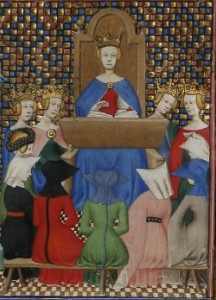 Boston Public Library, MS f. Med. 101, f. 1r detail, Christine de Pizan, Le livre des trois vertus